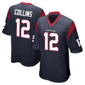 Blackjersey H.Texans #12 Nico Collins Player Navy Home Game Stitched Jerseys