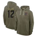 Blackjersey H.Texans #12 Nico Collins Player Olive Salute to Service Pullover Hoodies Limited Stitched Jerseys