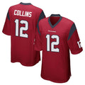 Blackjersey H.Texans #12 Nico Collins Player Red Home Game Stitched Jerseys