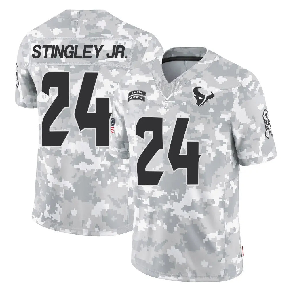 Blackjersey H.Texans #24 Derek Stingley Jr. Player Arctic Camo Salute To Service Limited Game Stitched Jerseys