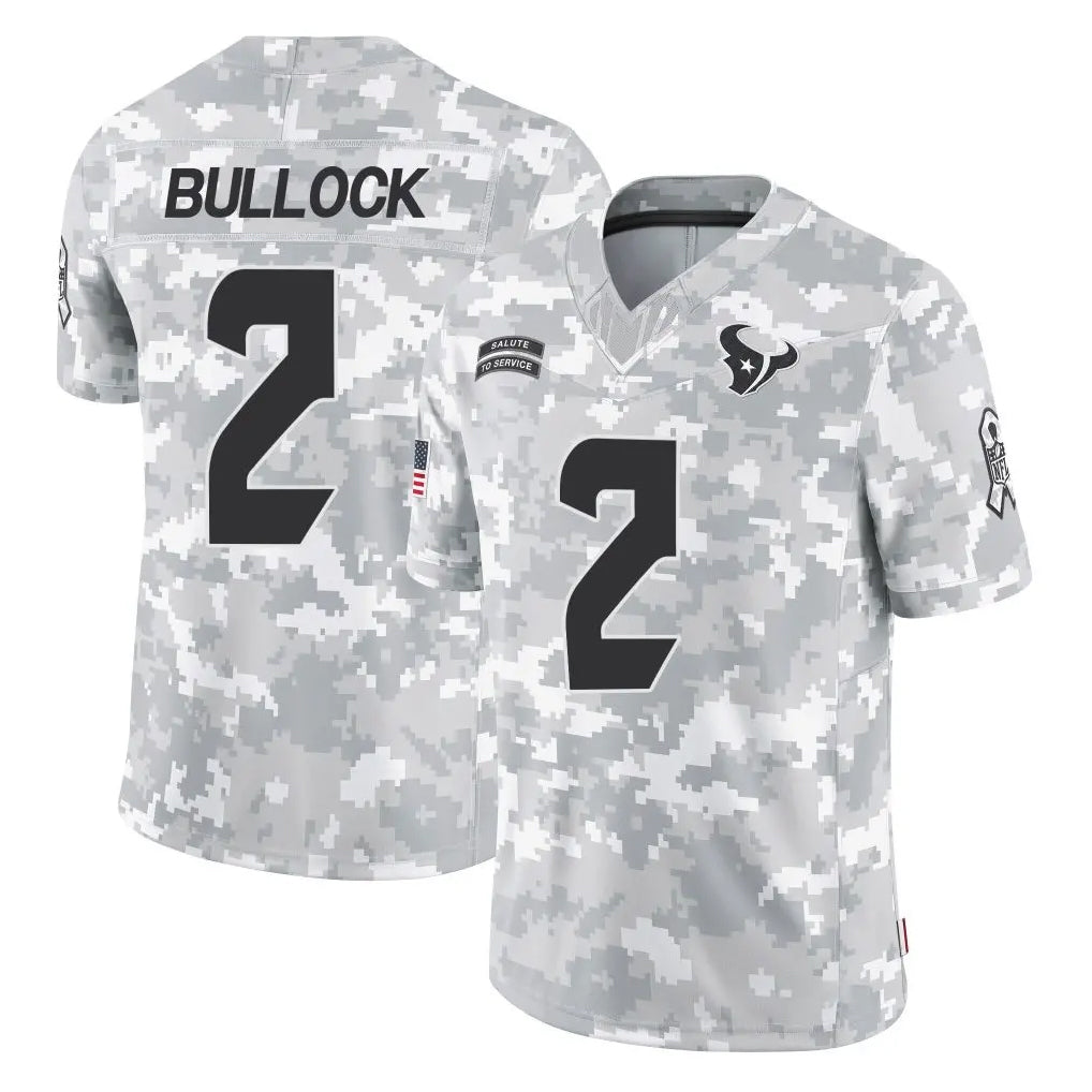 Blackjersey H.Texans #2 Calen Bullock Player Arctic Camo Salute To Service Limited Game Stitched Jerseys