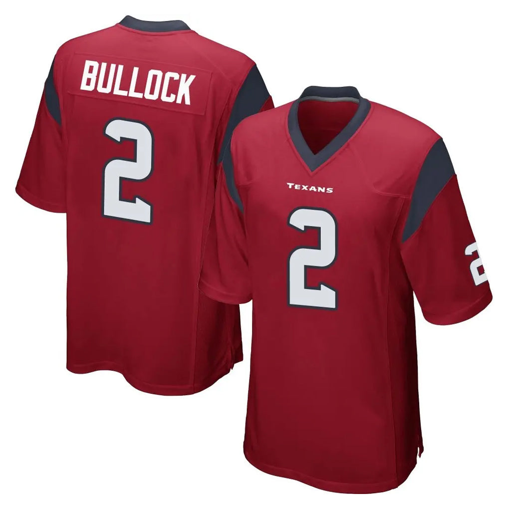 Blackjersey H.Texans #2 Calen Bullock Player Red Home Game Stitched Jerseys