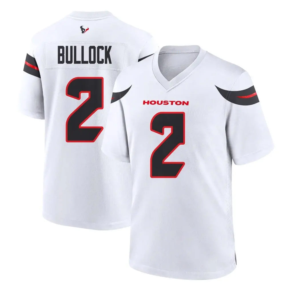 Blackjersey H.Texans #2 Calen Bullock Player White Home Game Stitched Jerseys