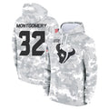Blackjersey H.Texans #32 David Montgomery Player Arctic Camo Salute to Service Hoodies Limited Game Stitched Jerseys