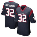 Blackjersey H.Texans #32 David Montgomery Player Navy Home Game Stitched Jerseys