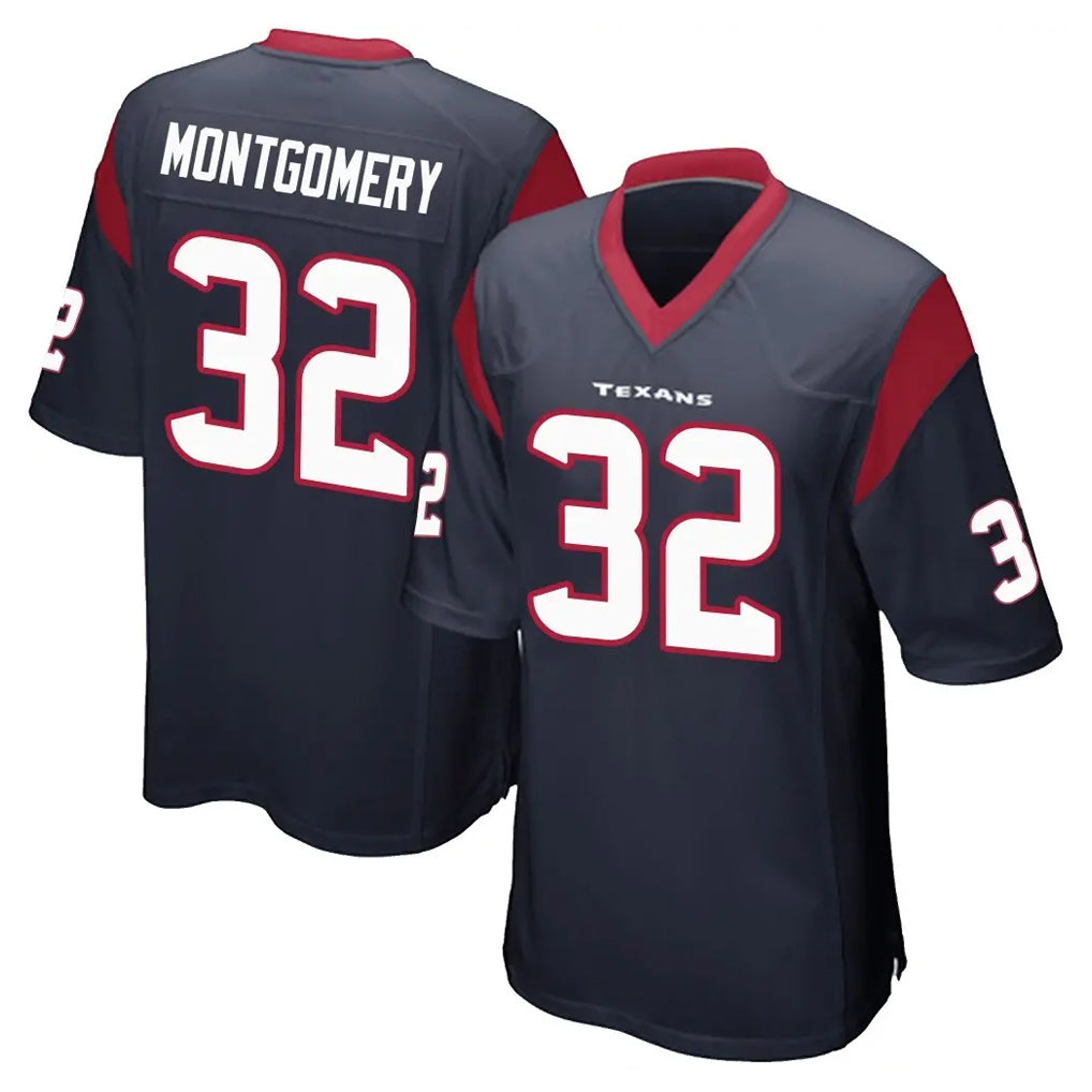Blackjersey H.Texans #32 David Montgomery Player Navy Home Game Stitched Jerseys