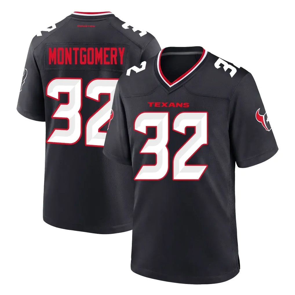 Blackjersey H.Texans #32 David Montgomery Player Navy Team Home Game Stitched Jerseys