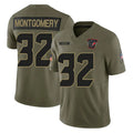 Blackjersey H.Texans #32 David Montgomery Player Olive 2025 Salute To Service Limited Game Stitched Jerseys