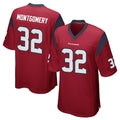 Blackjersey H.Texans #32 David Montgomery Player Red Home Game Stitched Jerseys