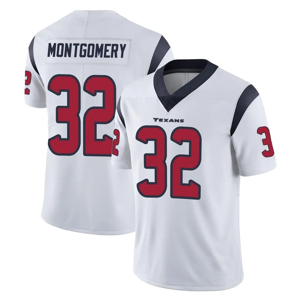 Blackjersey H.Texans #32 David Montgomery Player White Limited Vapor Untouchable Home Game Stitched Jerseys