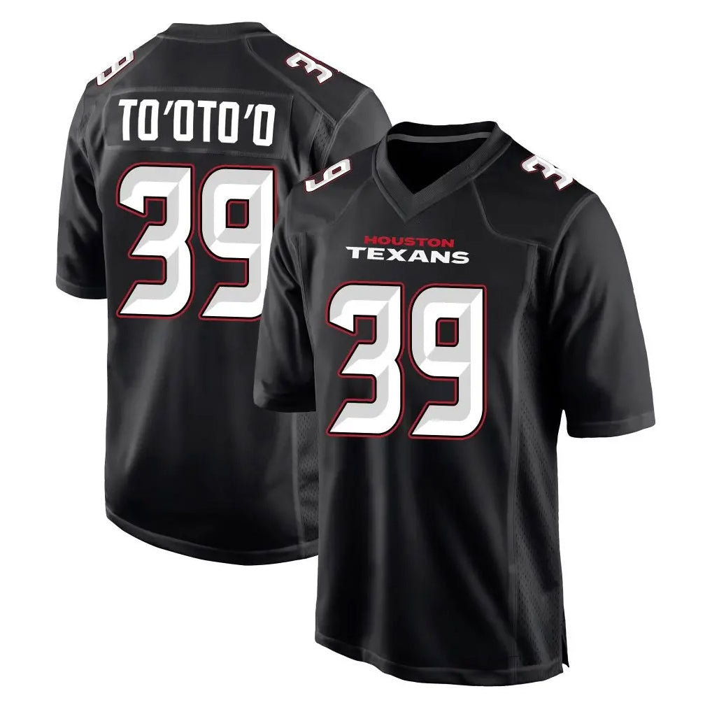 Blackjersey H.Texans #39 Henry To'oTo'o Player Carbon Black Fashion Home Game Stitched Jerseys