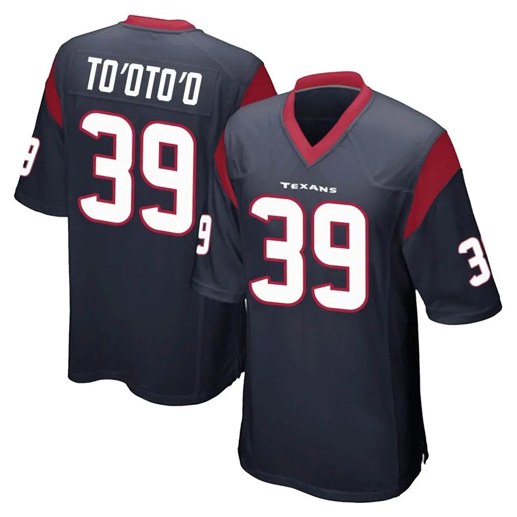 Blackjersey H.Texans #39 Henry To'oTo'o Player Navy Home Game Stitched Jerseys