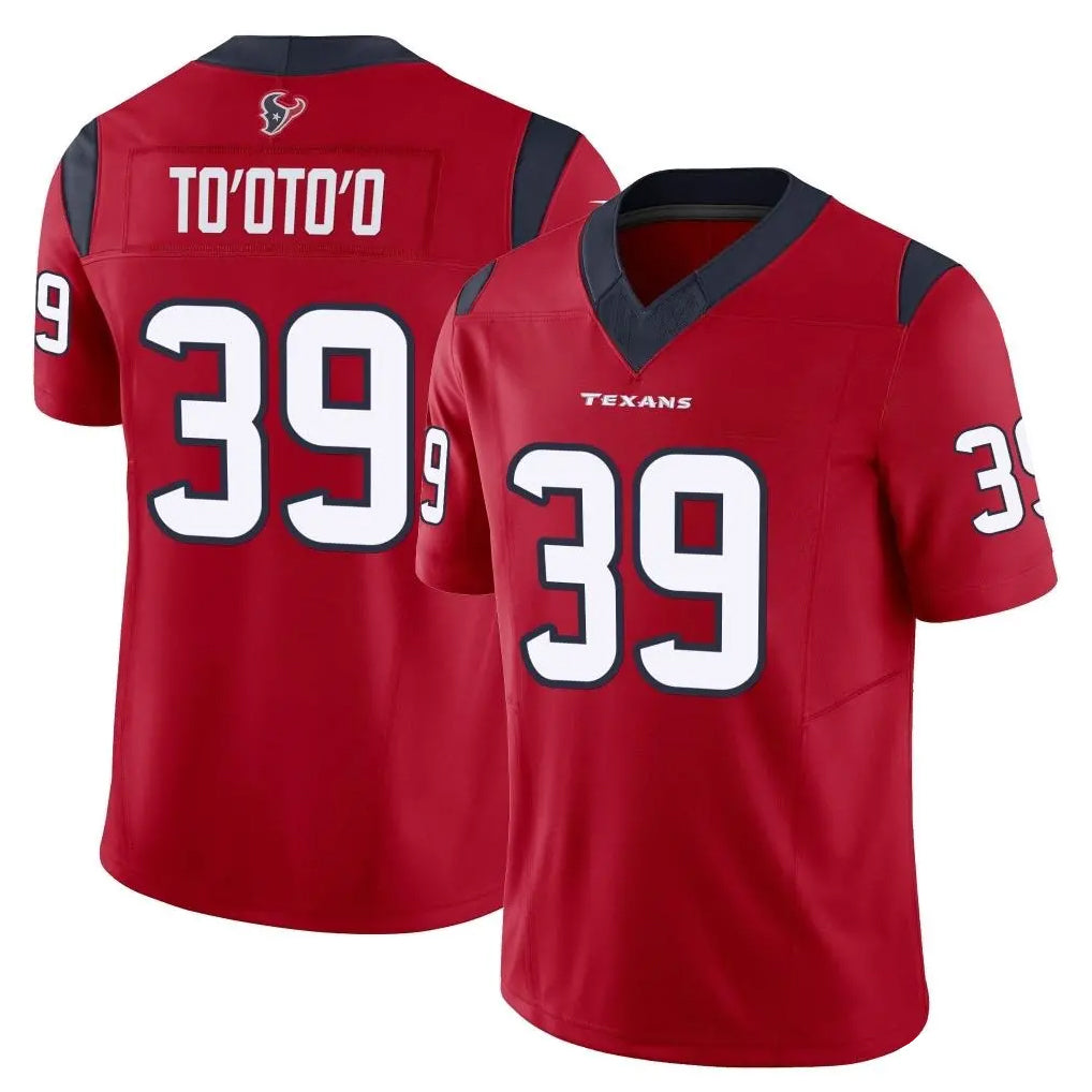 Blackjersey H.Texans #39 Henry To'oTo'o Player Red Limited Vapor F.U.S.E. Home Game Stitched Jerseys