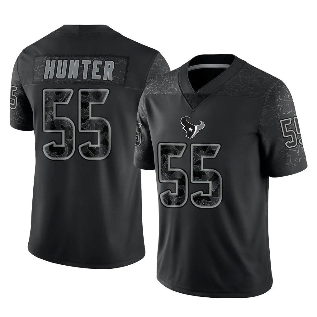 Blackjersey H.Texans #55 Danielle Hunter Player Black Reflective Limited Game Stitched Jerseys