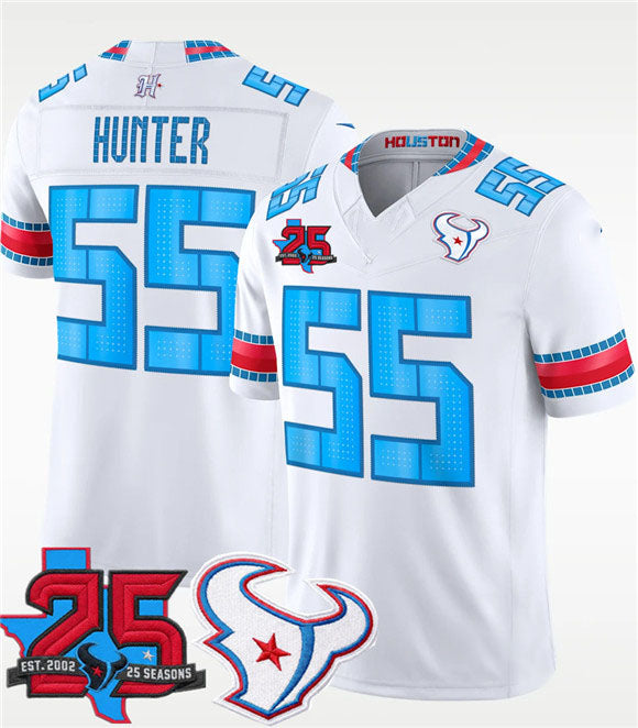 Blackjersey H.Texans #55 Danielle Hunter White 2026 F.U.S.E. Rivalries Collection With 25th Anniversary Patch Limited Football Stitched Jersey