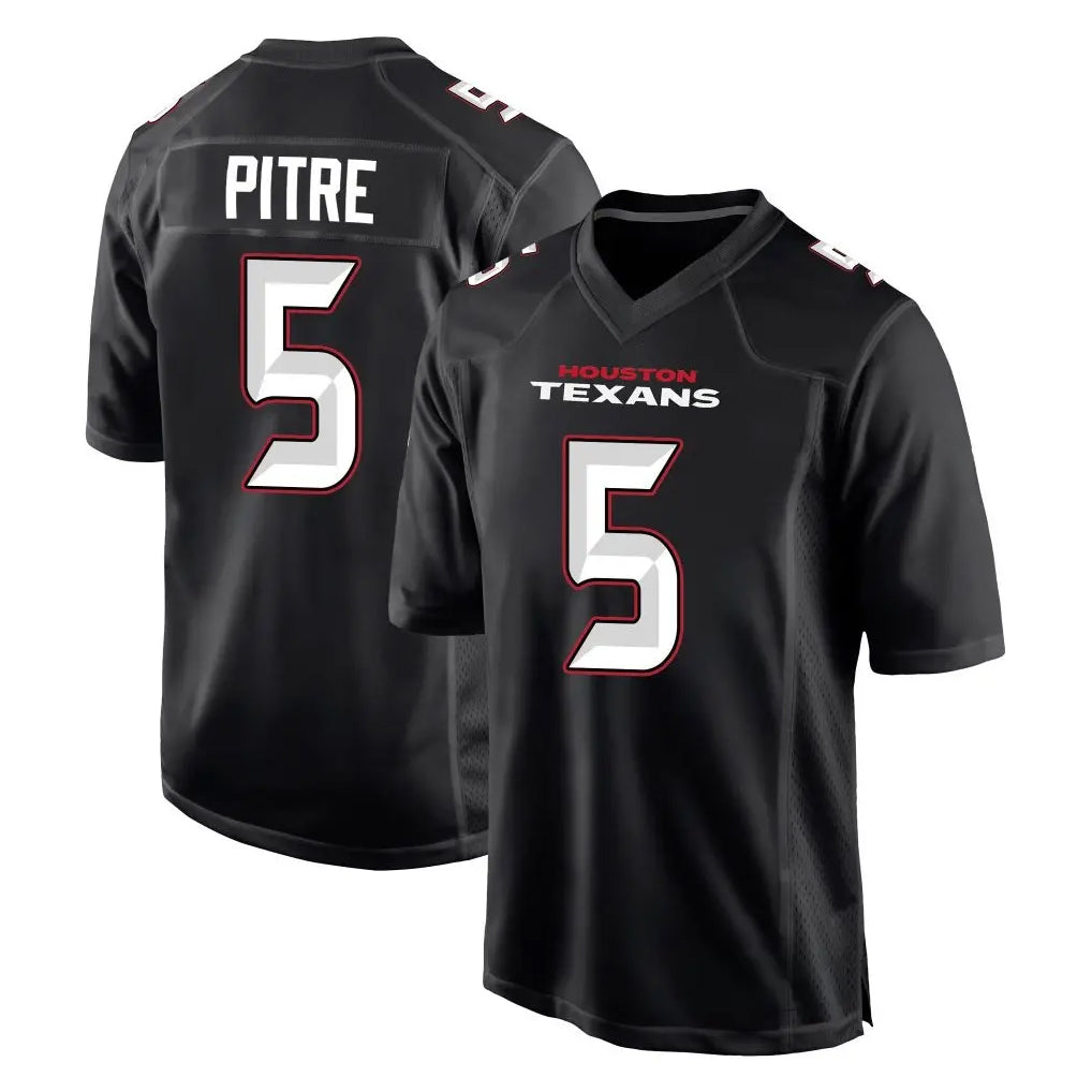 Blackjersey H.Texans #5 Jalen Pitre Player Carbon Black Fashion Home Game Stitched Jerseys