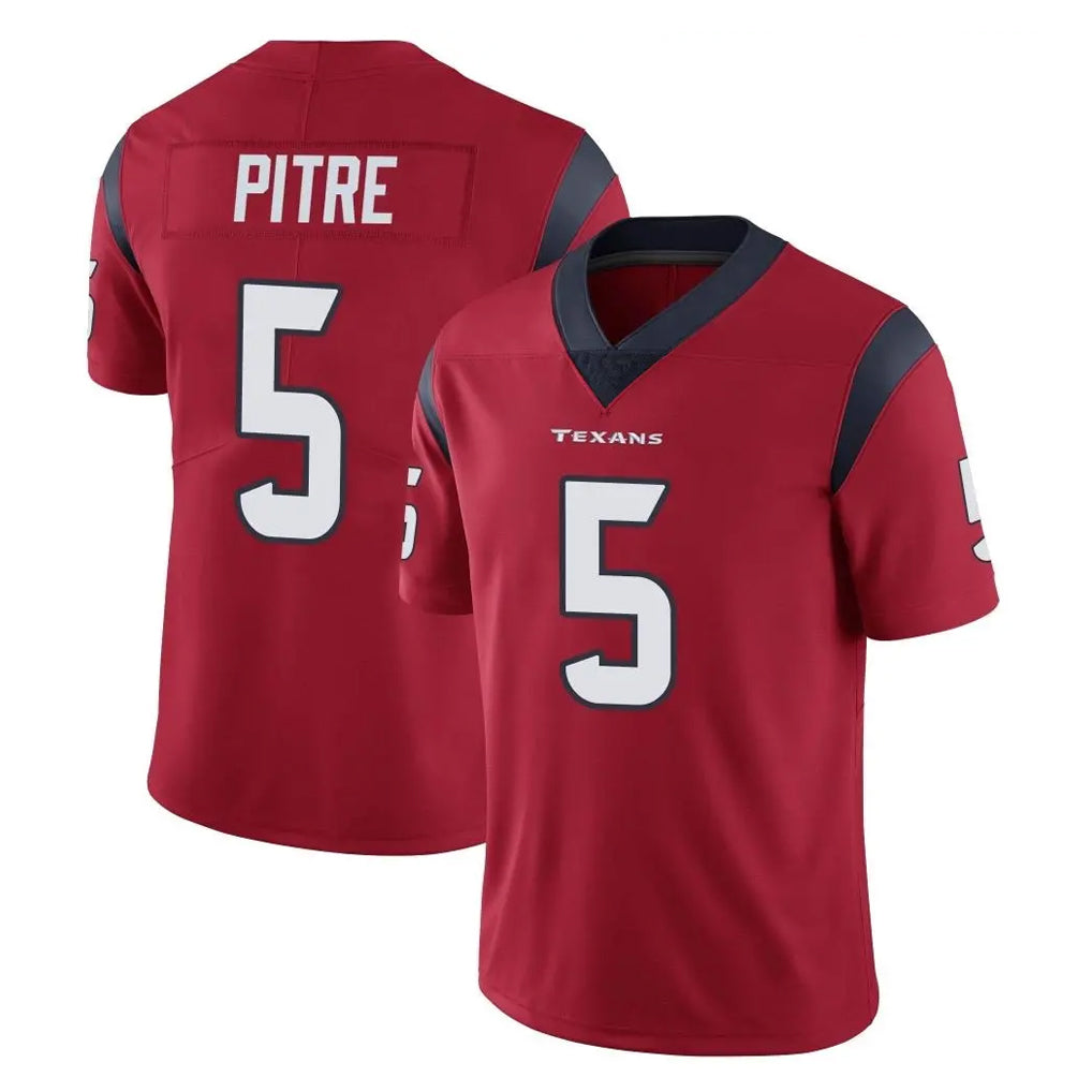 Blackjersey H.Texans #5 Jalen Pitre Player Red Limited Vapor Untouchable Home Game Stitched Jerseys