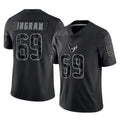 Blackjersey H.Texans #69 Ed Ingram Player Black Reflective Limited Game Stitched Jerseys