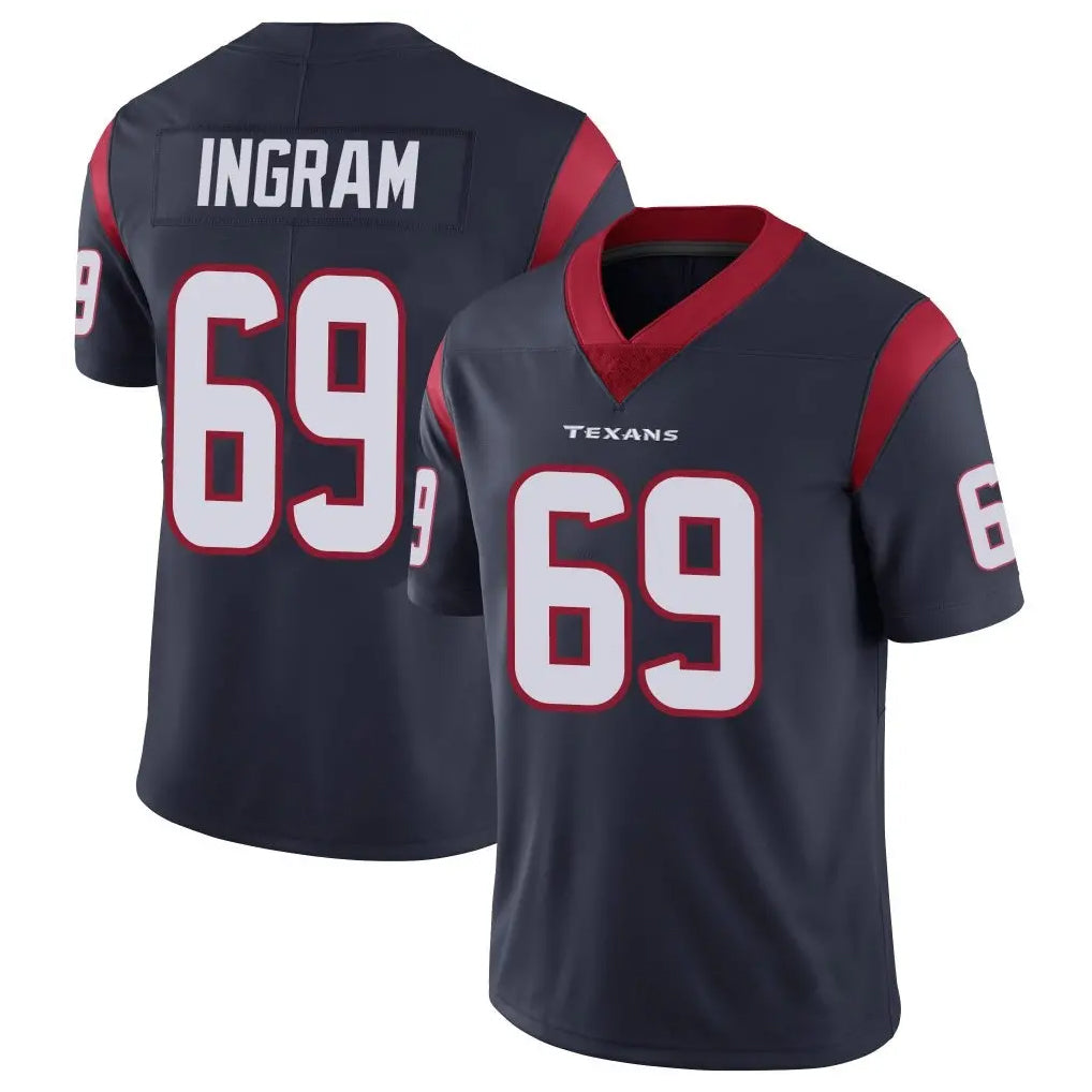 Blackjersey H.Texans #69 Ed Ingram Player Navy Limited Vapor Untouchable Home Game Stitched Jerseys