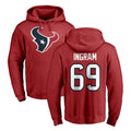 Blackjersey H.Texans #69 Ed Ingram Player Red Pro Line Pullover Hoodie Limited Game Stitched Jerseys