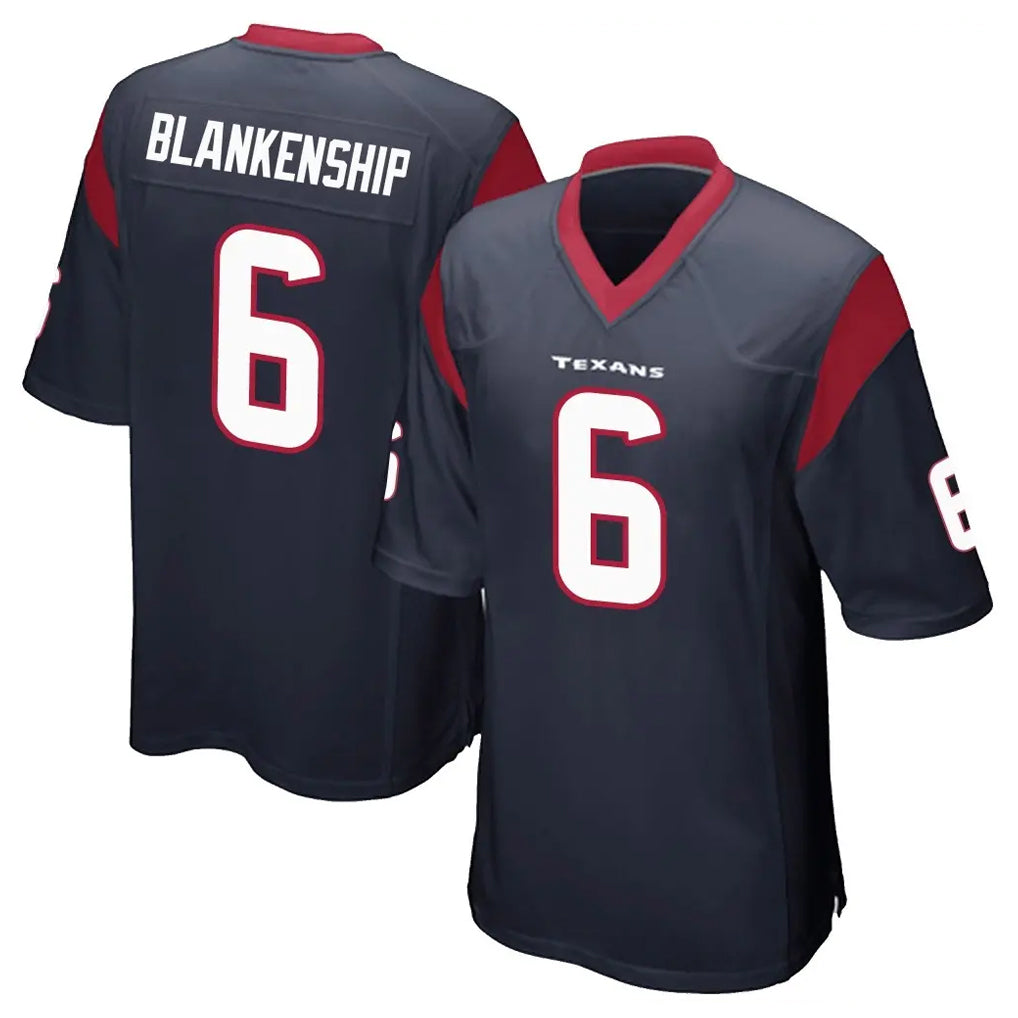 Blackjersey H.Texans #6 Reed Blankenship Player Navy Home Game Stitched Jerseys