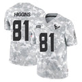 Blackjersey H.Texans #81 Jayden Higgins Player Arctic Camo Salute To Service Limited Game Stitched Jerseys