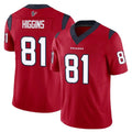 Blackjersey H.Texans #81 Jayden Higgins Player Red Limited Vapor F.U.S.E. Home Game Stitched Jerseys