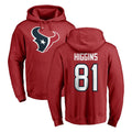 Blackjersey H.Texans #81 Jayden Higgins Player Red Pro Line Pullover Hoodie Limited Game Stitched Jerseys