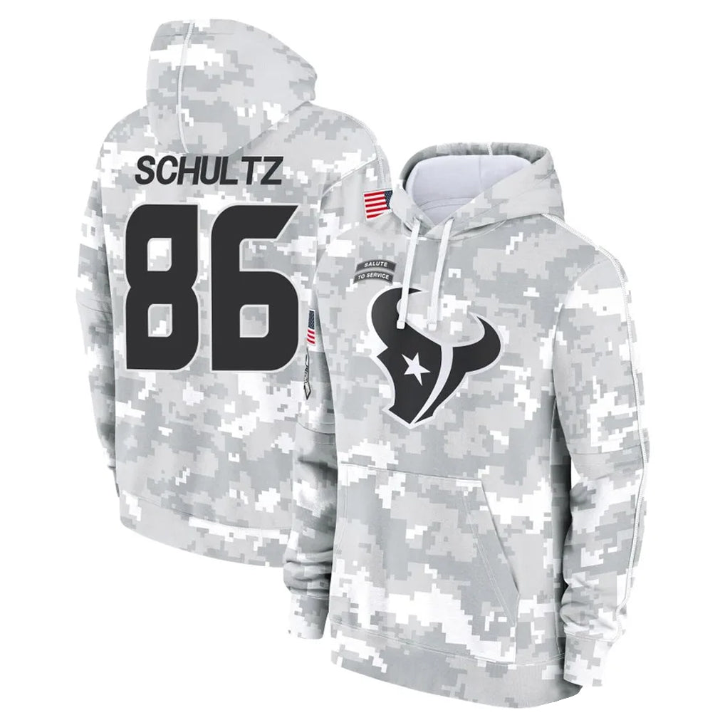 Blackjersey H.Texans #86 Dalton Schultz Player Arctic Camo Salute to Service Hoodies Limited Game Stitched Jerseys