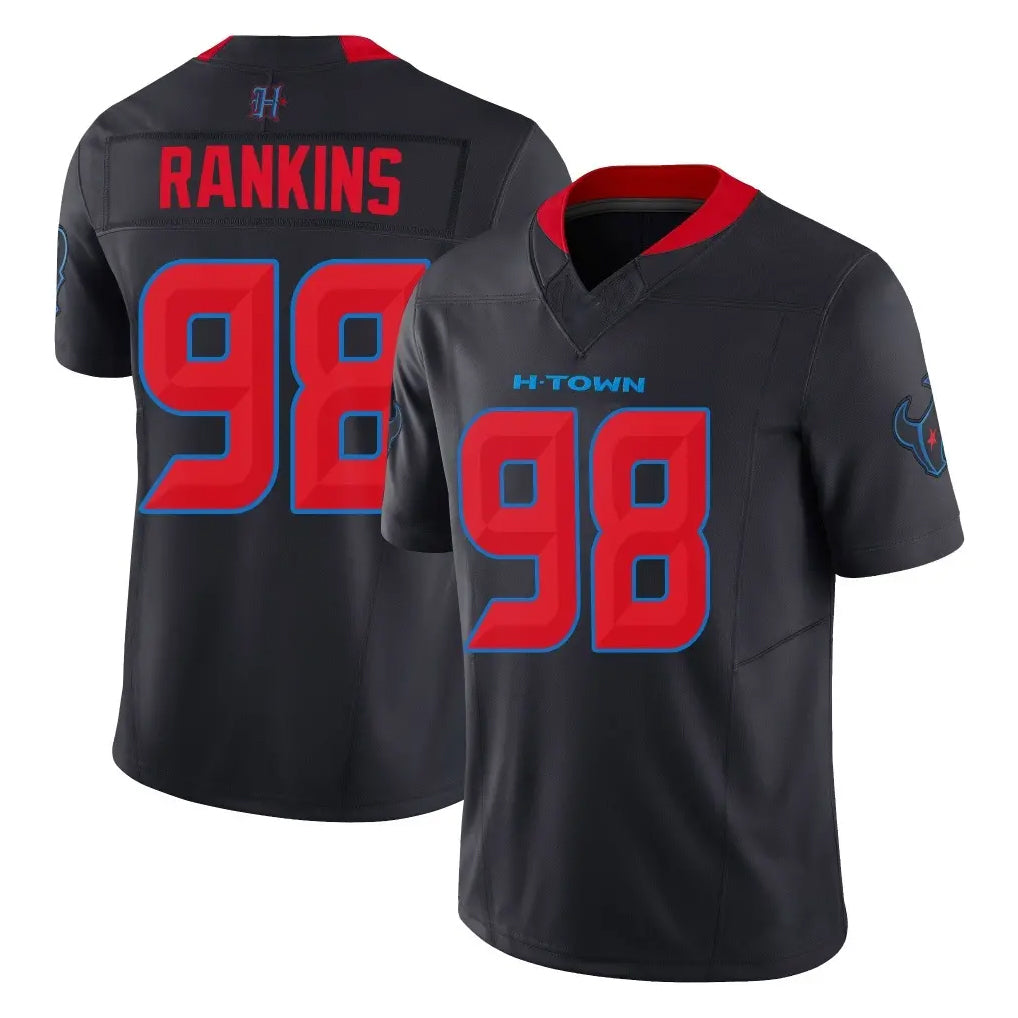 Blackjersey H.Texans #98 Sheldon Rankins Player Navy Limited Vapor F.U.S.E. Home Game Stitched Jerseys