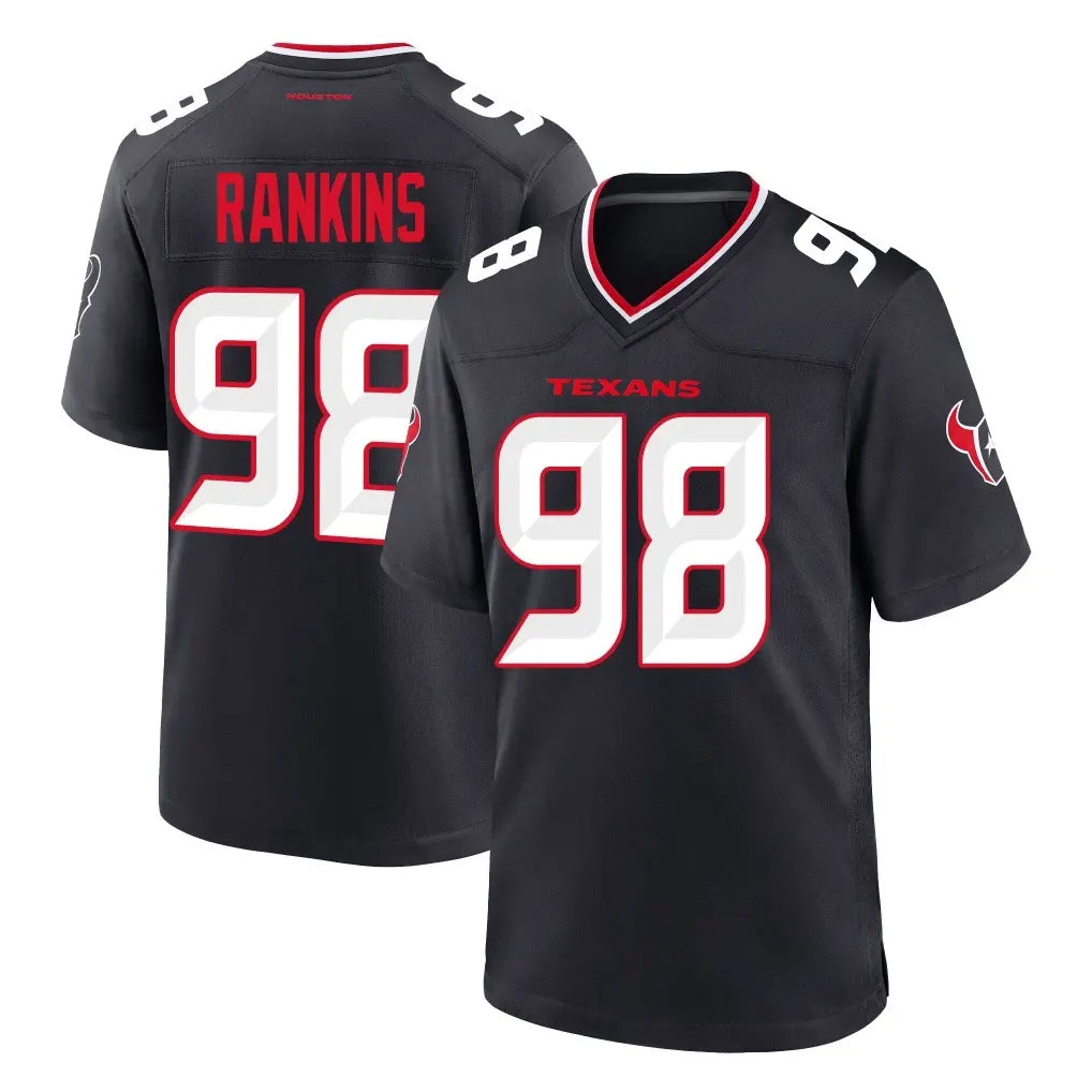 Blackjersey H.Texans #98 Sheldon Rankins Player Navy Team Home Game Stitched Jerseys