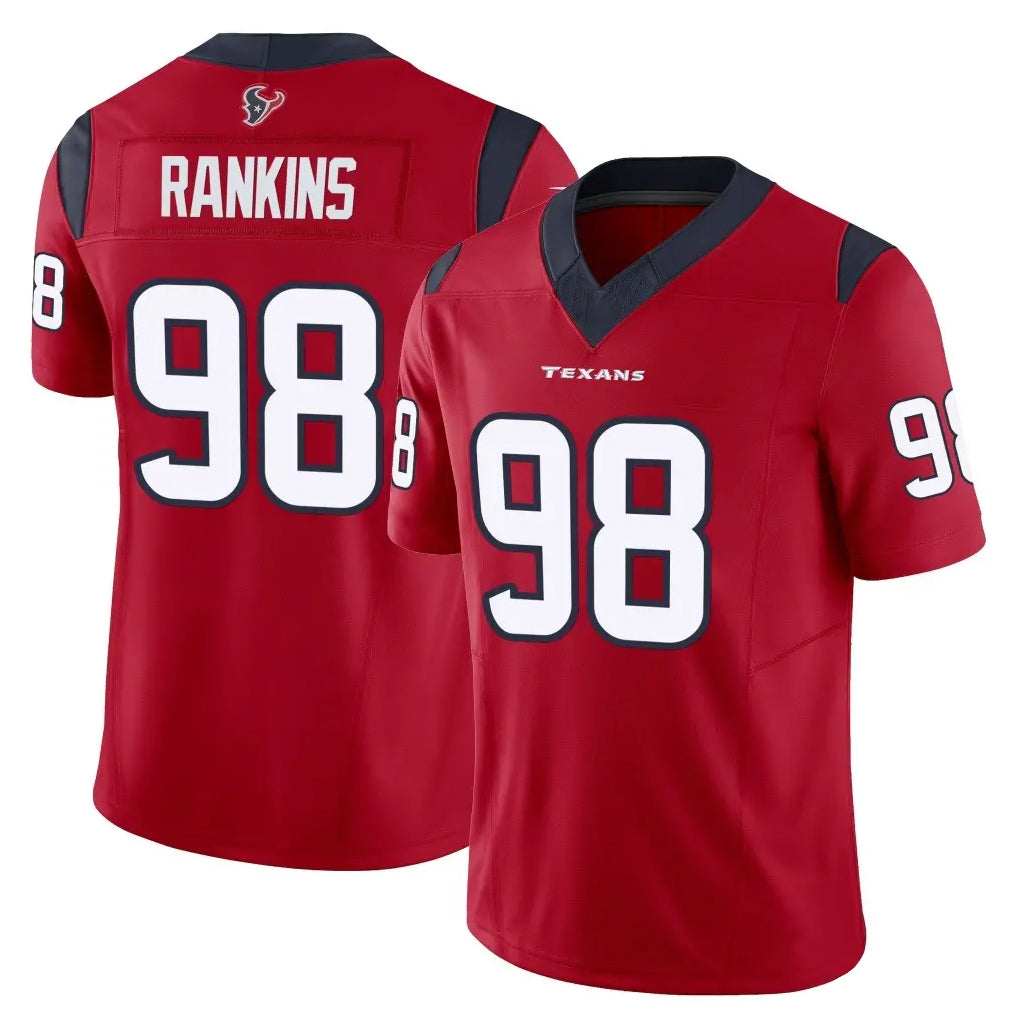 Blackjersey H.Texans #98 Sheldon Rankins Player Red Limited Vapor F.U.S.E. Home Game Stitched Jerseys