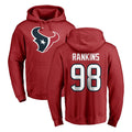 Blackjersey H.Texans #98 Sheldon Rankins Player Red Pro Line Pullover Hoodie Limited Game Stitched Jerseys