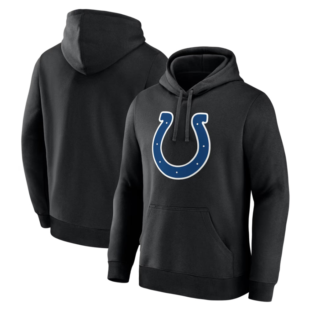 Blackjersey IN.Colts Black Logo Pullover Hoodie Limited Blank Player Stitched Jerseys