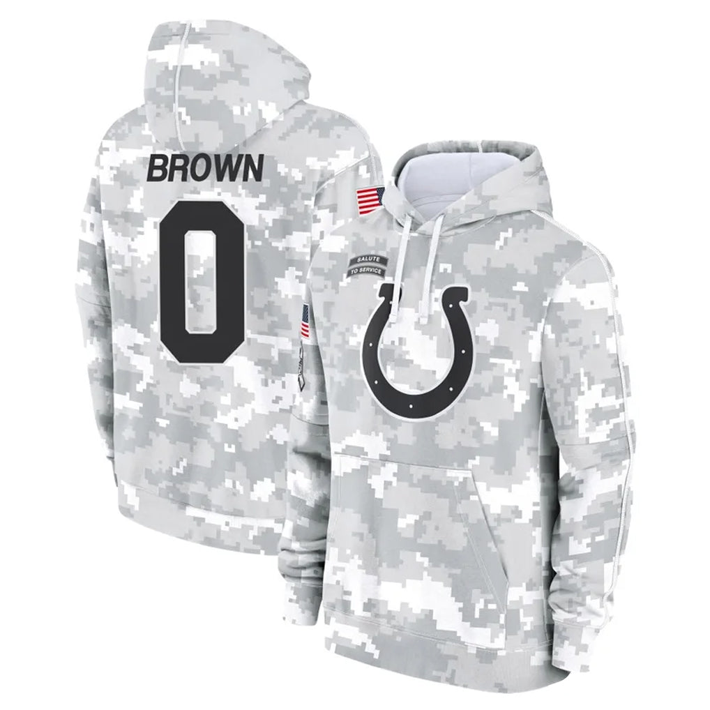 Blackjersey IN.Colts #0 Camryn Bynum Player Arctic Camo Salute to Service Hoodies Limited Game Stitched Jerseys