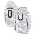 Blackjersey IN.Colts #0 Camryn Bynum Player Arctic Camo Salute to Service Hoodies Limited Game Stitched Jerseys