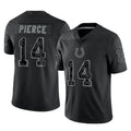 Blackjersey IN.Colts #14 Alec Pierce Player Black Reflective Limited Game Stitched Jerseys