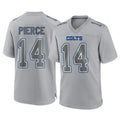 Blackjersey IN.Colts #14 Alec Pierce Player Gray Atmosphere Fashion Home Game Stitched Jerseys