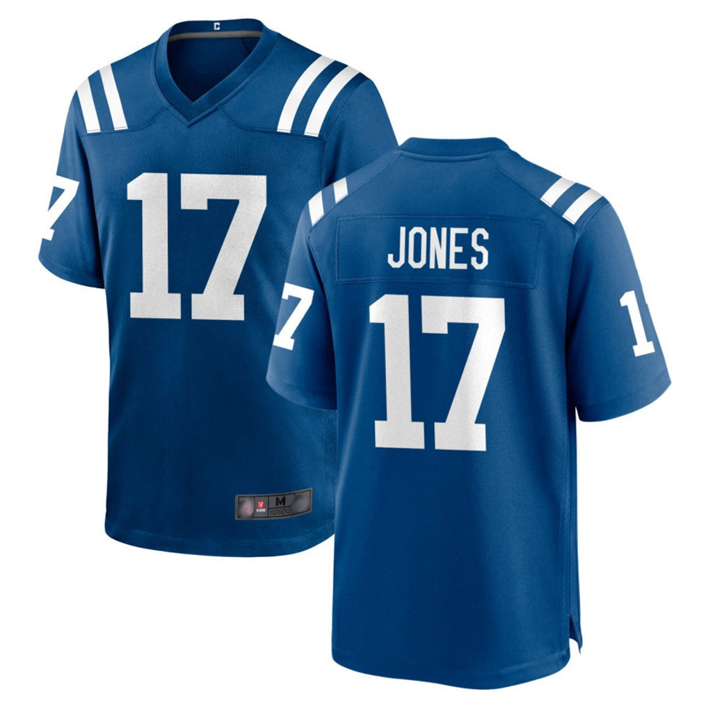 Blackjersey IN.Colts #17 Daniel Jones Player Royal Home Game Stitched Jerseys