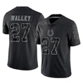 Blackjersey IN.Colts #27 Justin Walley Player Black Reflective Limited Game Stitched Jerseys