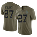 Blackjersey IN.Colts #27 Justin Walley Player Olive Salute To Service Limited Stitched Jerseys