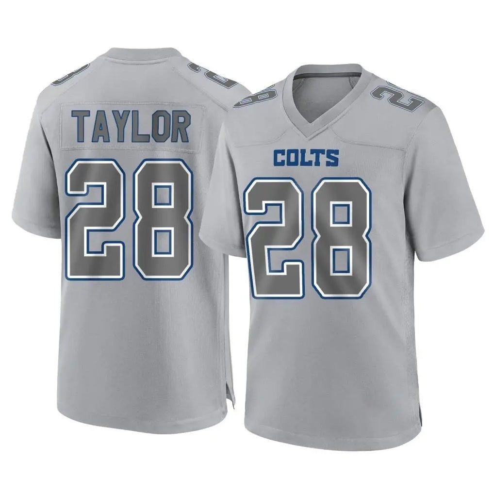 Blackjersey IN.Colts #28 Jonathan Taylor Player Gray Atmosphere Fashion Home Game Stitched Jerseys