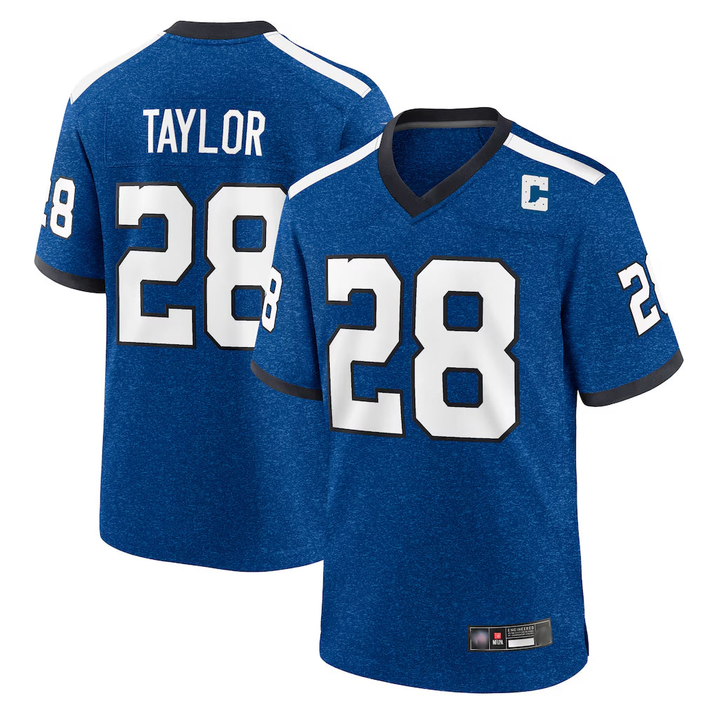 Blackjersey IN.Colts #28 Jonathan Taylor Player Royal Alternate Indiana Nights Home Game Stitched Jerseys