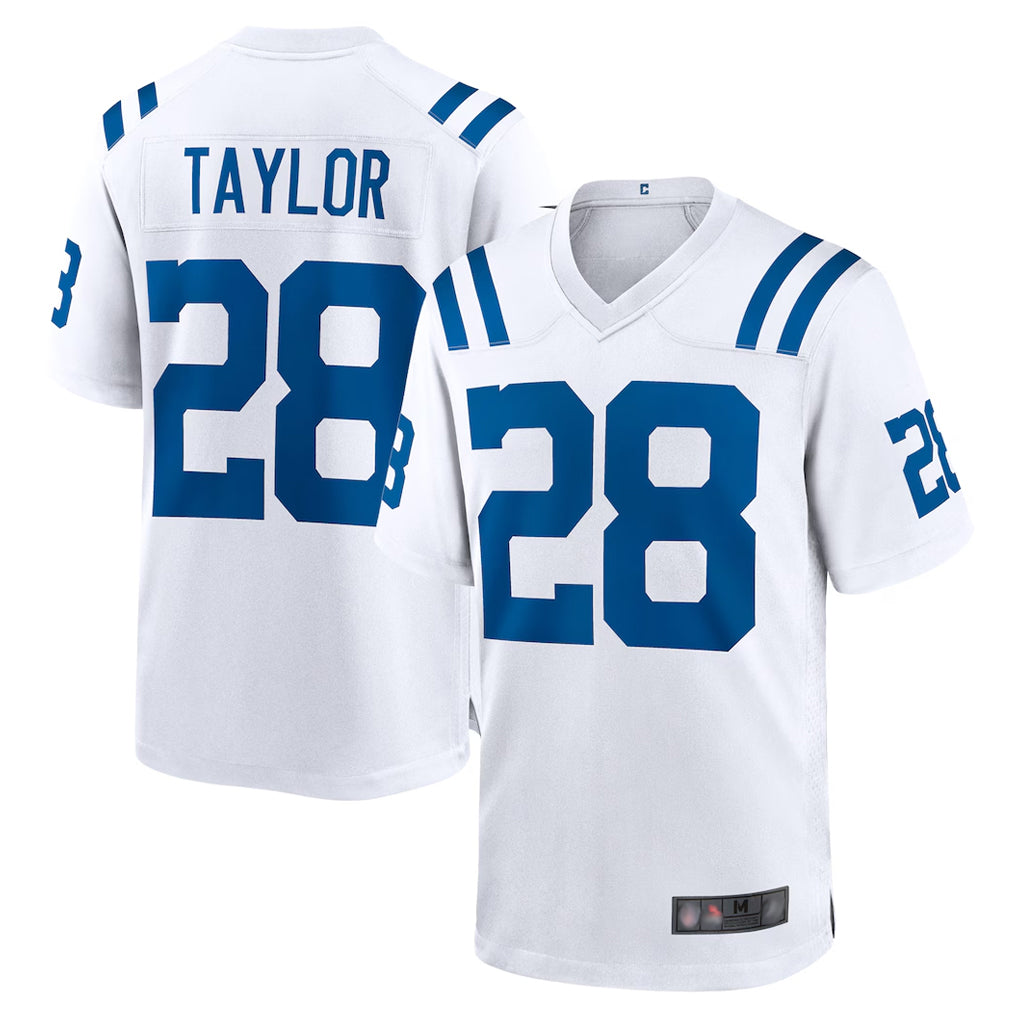 Blackjersey IN.Colts #28 Jonathan Taylor Player White Home Game Stitched Jerseys