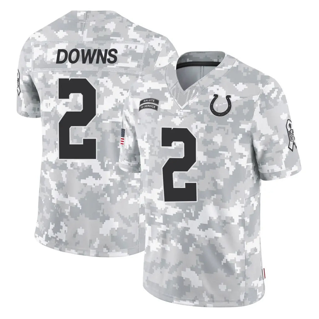 Blackjersey IN.Colts #2 Josh Downs Player Arctic Camo Salute To Service Limited Game Stitched Jerseys