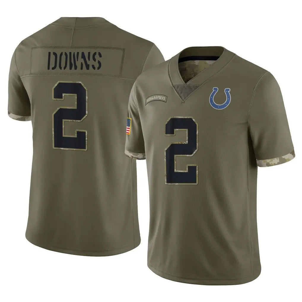 Blackjersey IN.Colts #2 Josh Downs Player Olive Salute To Service Limited Stitched Jerseys