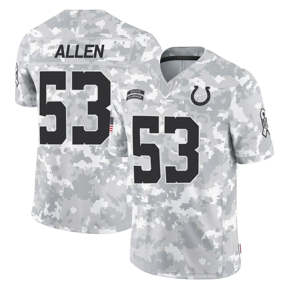 Blackjersey IN.Colts #53 CJ Allen Player Arctic Camo Salute To Service Limited Game Stitched Jerseys