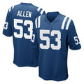 Blackjersey IN.Colts #53 CJ Allen Player Royal Home Game Stitched Jerseys