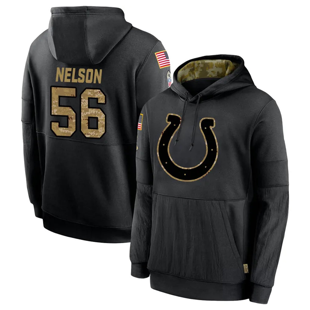 Blackjersey IN.Colts #56 Quenton Nelson Player Black Reflective Limited Game Stitched Jerseys