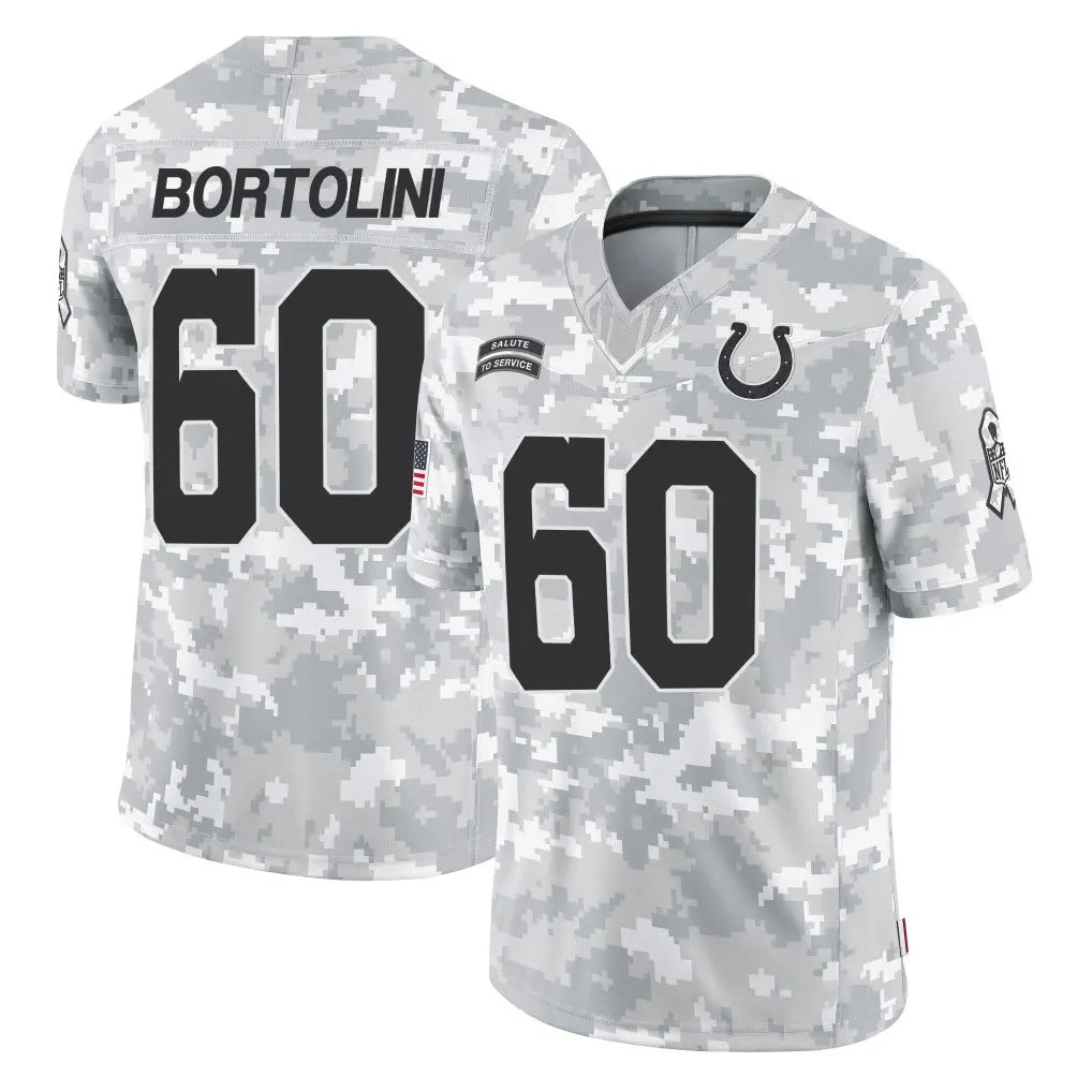 Blackjersey IN.Colts #60 Tanor Bortolini Player Arctic Camo Salute To Service Limited Game Stitched Jerseys
